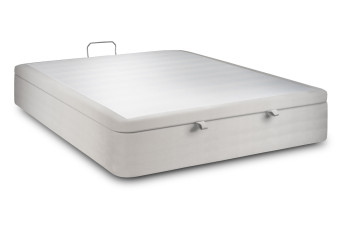 Sommier Coffre 160x200 cm - Velours - Gris Clair