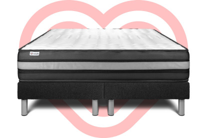 Ensemble Matelas Sommier 180x200 cm - 2 Sommiers Noir - Vital Power Zen