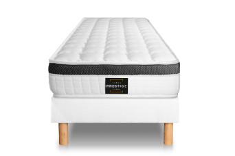 Ensemble Matelas Sommier 90x200 cm - Sommier Blanc (en kit) - Supérieur