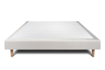 Sommier Tapissier 150x190 cm - H29 cm - Velours - Gris clair