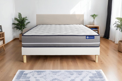 Ensemble Matelas Sommier 140x190 cm - Sommier Blanc (en kit) - Actiflex Pur