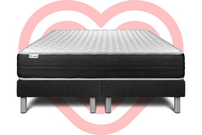 Ensemble Matelas Sommier 160x200 cm - 2 Sommiers Noir - Vitalmemo One