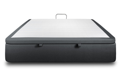 Sommier Coffre 160x200 cm - Velours - Gris anthracite