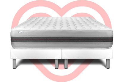 Ensemble Matelas Sommier 200x200 cm - 2 Sommiers Blanc - Vitalspring Recover