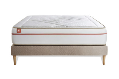 Ensemble Matelas Sommier 160x200 cm - Sommier Beige (en kit) - Le Paisible