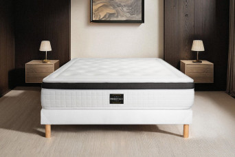 Ensemble Matelas Sommier 200x200 cm - Sommier Blanc (en kit) - Privilège