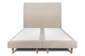 Lit 2x80x200 cm avec Tête de lit tapissée - Tissu Toile natté