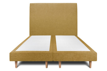 Lit 2x80x200 cm avec Tête de lit tapissée - Tissu Toile natté