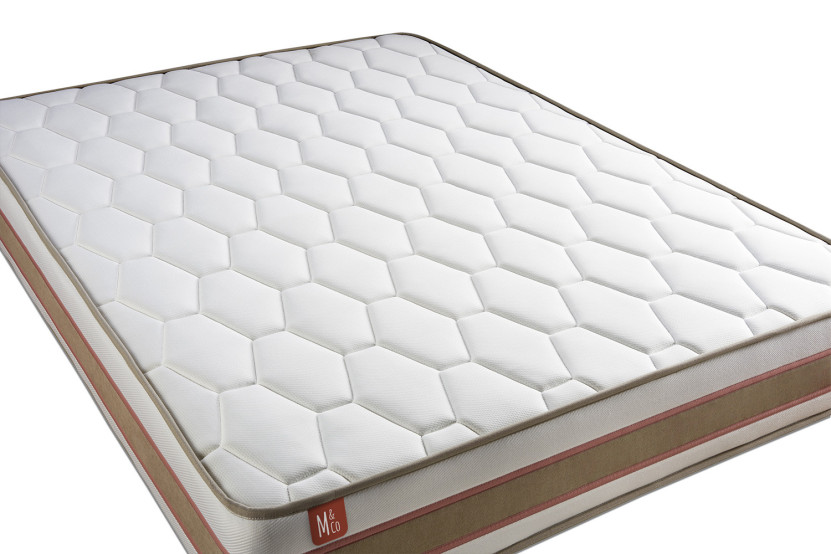 Pack lit complet 140x190 cm - Matelas + Sommier Beige (en kit) + 2 oreillers + Couette - Le Délicat