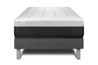 Ensemble Matelas Sommier 90x190 cm - Sommier Gris (en kit) - Vital Form