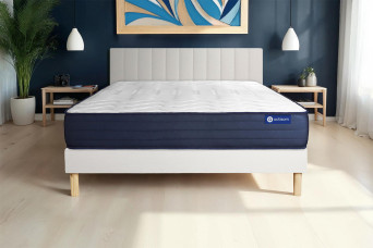 Ensemble Matelas Sommier 120x190 cm - Sommier Blanc (en kit) - Actiflex Life