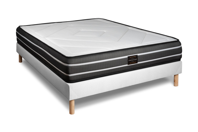 Ensemble Matelas Sommier 160x200 cm - Sommier Blanc (en kit) - Exclusive