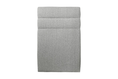 Lit 90x190 cm - Sommier tapissier H35 cm + tête de lit à lignes - Tissu Bouclette Gris