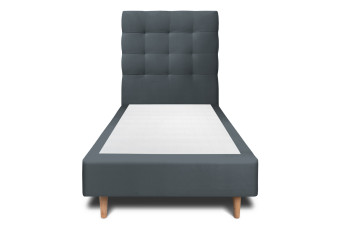 Lit 90x190 cm avec Tête de lit capitonnée - Tissu Velours