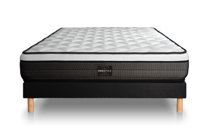 Ensemble Matelas Sommier 140x200 cm - Sommier Noir (en kit) - Suite