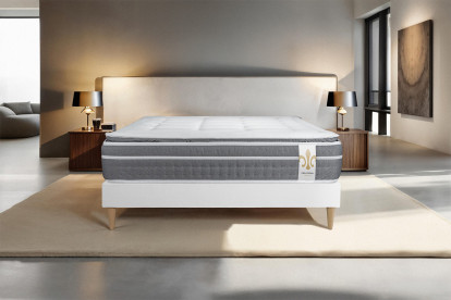Ensemble Matelas Sommier 140x200 cm - Sommier Blanc (en kit) - Trente PLUS
