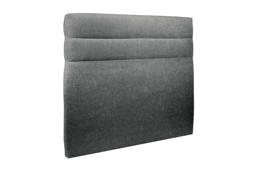 Tête de lit 160 cm Lignes - Tissu Toile Natté Gris Anthracite