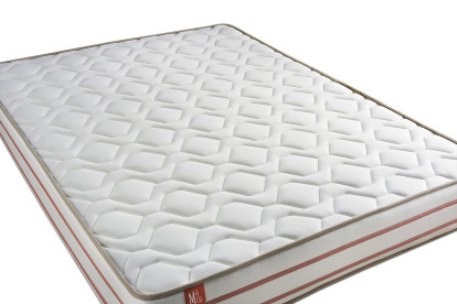 Pack lit complet 160x200 cm - Matelas + Sommier Beige + 2 oreillers + Couette - Le Doux