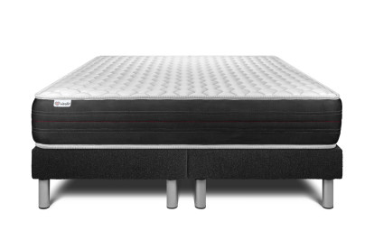Ensemble Matelas Sommier 160x200 cm - 2 Sommiers Noir - Vitalspring
