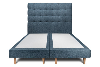 Lit 2x80x200 cm avec Tête de lit capitonnée - Tissu Bouclette