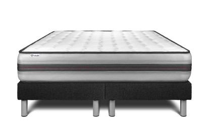 Ensemble Matelas Sommier 180x200 cm - 2 Sommiers Noir - Vitalpower Recover