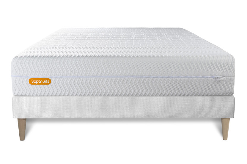 Ensemble Matelas Sommier 140x200 cm - Sommier Blanc (en kit) - Memo Bio