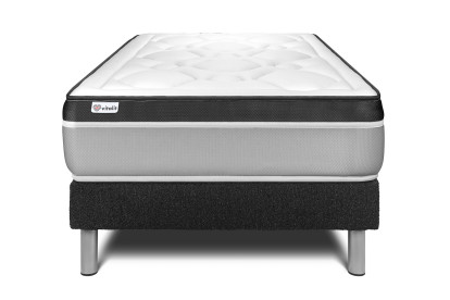 Ensemble Matelas Sommier 90x200 cm - Sommier Noir (en kit) - Vital Ergo