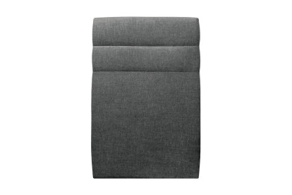Lit 90x200 cm - Sommier tapissier H29 cm + tête de lit à lignes - Tissu Toile natté Gris Anthracite