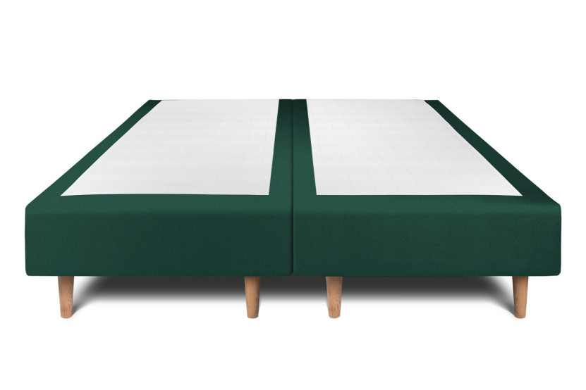 Lit 2x80x200 cm avec Tête de lit tapissée - Tissu Velours