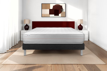 Ensemble Matelas Sommier 180x200 cm - Sommier Noir (en kit) - Vitalmemo