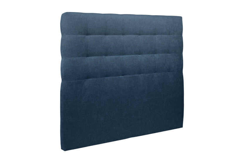 Lit 150x190 cm avec Tête de lit capitonnée - Tissu Toile natté
