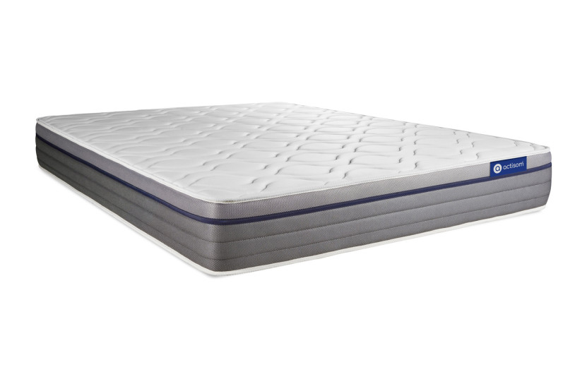 Ensemble Matelas Sommier 140x190 cm - Sommier Gris (en kit) - Actiflex Zen