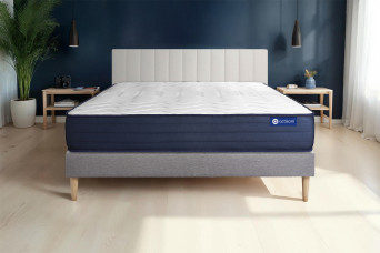 Ensemble Matelas Sommier 120x190 cm - Sommier Gris (en kit) - Actimemo Life
