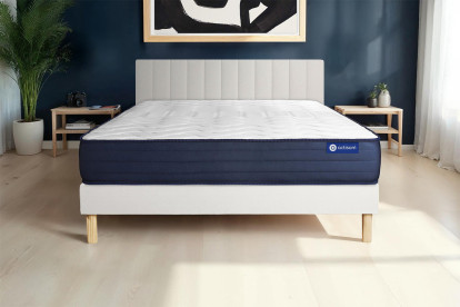 Ensemble Matelas Sommier 90x190 cm - Sommier Blanc (en kit) - Actilatex Life
